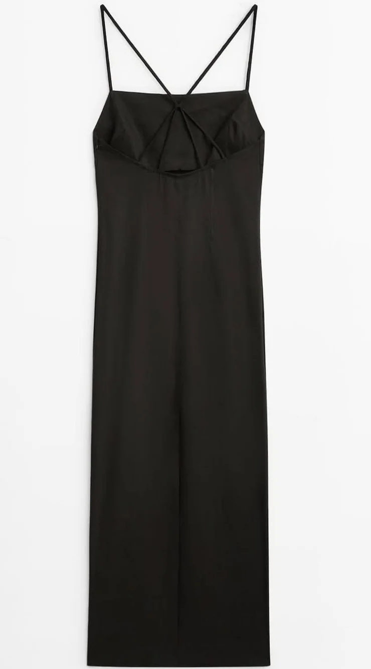 New Massimo Dutti Linen Blend Midi Dress - Picture 5 of 16